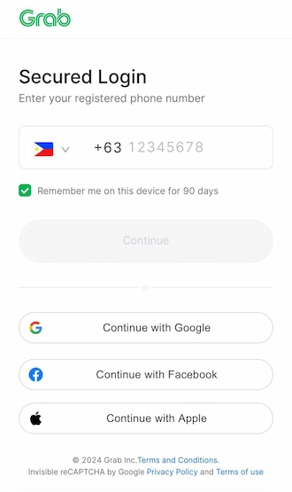 Step 2: Please log in to your GRABPAY account and make the transfer